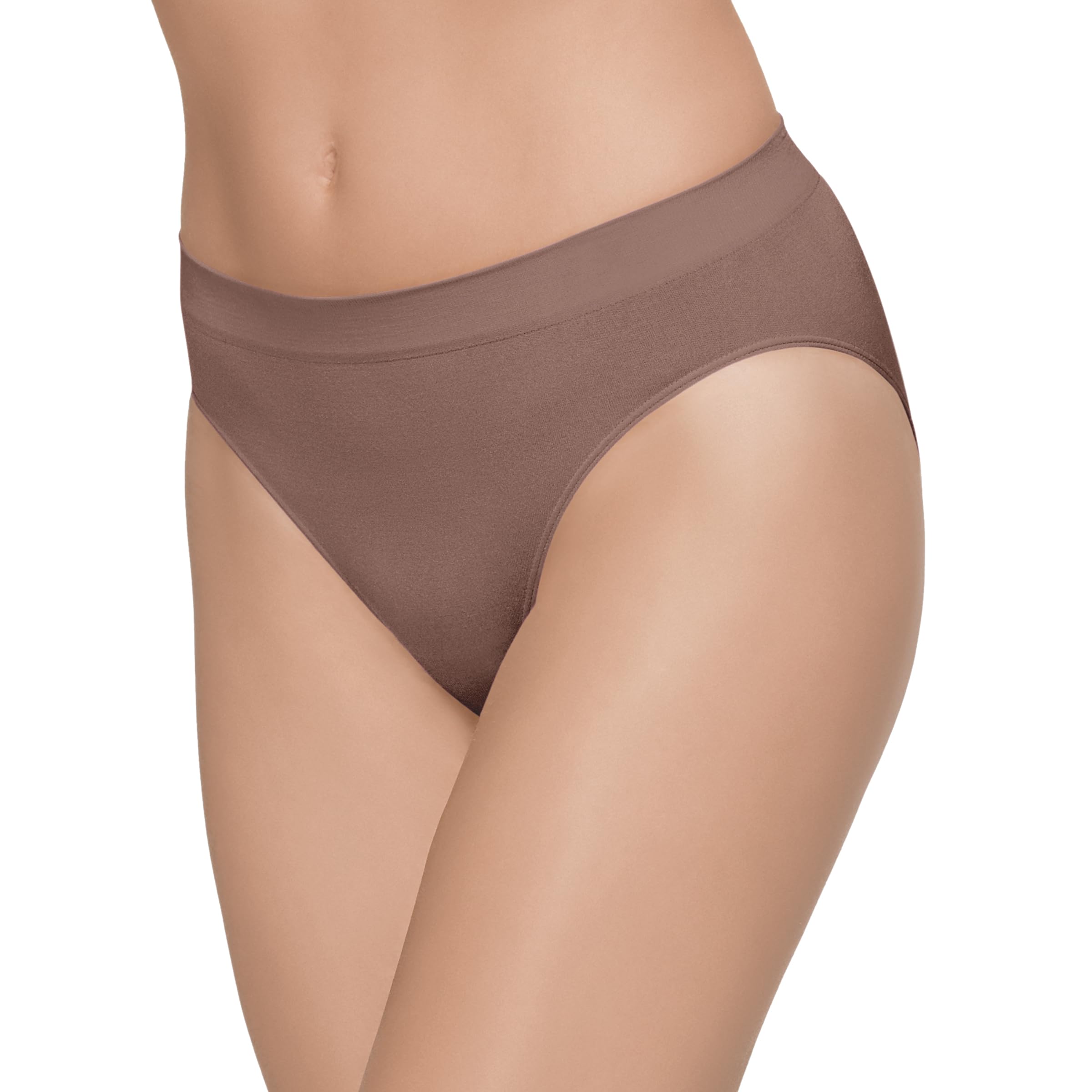 Wacoal Women's B Smooth Hi Cut Brief Panty, Deep Taupe, Large