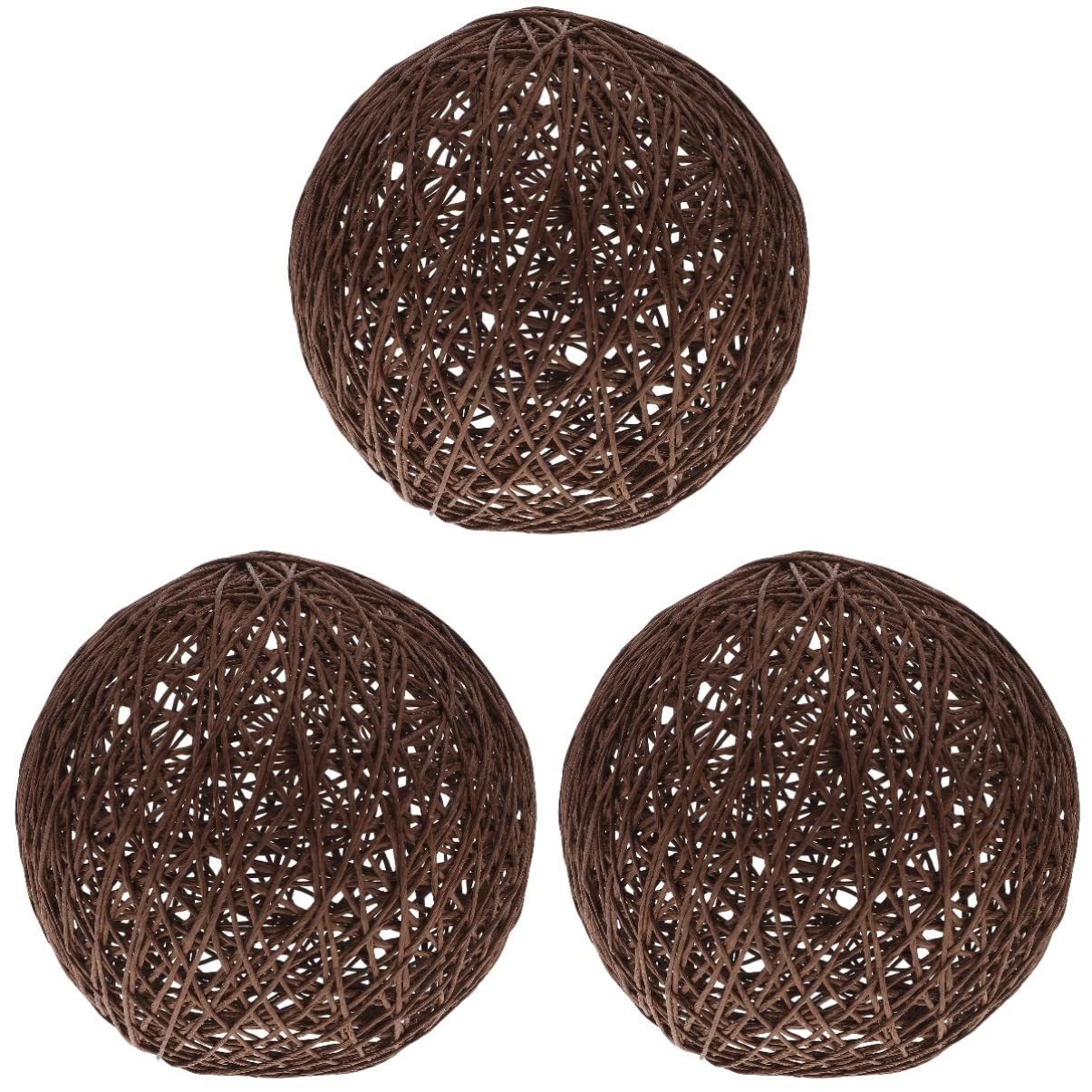 Gadpiparty 3pezzi Lampada Da Soffitto Rattan Paralume Palla Di Copertura Decorativa Per Lampade Da Tavolo Design Rustico Scuro
