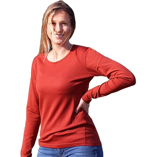 Roman Trail Outfitters Women’s 100% Merino Wool Long Sleeve Shirt- Moisture Wicking- Ultralight & Soft-Breathable Base Layer