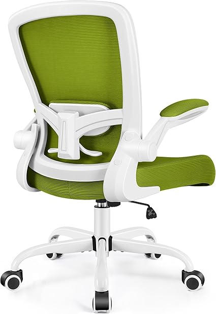 FelixKing Office Chair, Ergonomic Desk Chair Breathable Mesh Chairs Adjustable High Back Lumbar Support Flip-up Armrests, Executive Rolling Swivel Comfy Computer Chairs Home Office Avocado Green