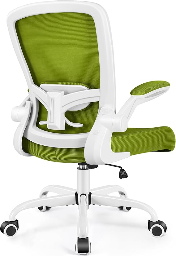 FelixKing Office Chair, Ergonomic Desk Chair Breathable Mesh Chairs Adjustable High Back Lumbar Support Flip-up Armrests, Executive Rolling Swivel Comfy Computer Chairs Home Office Avocado Green