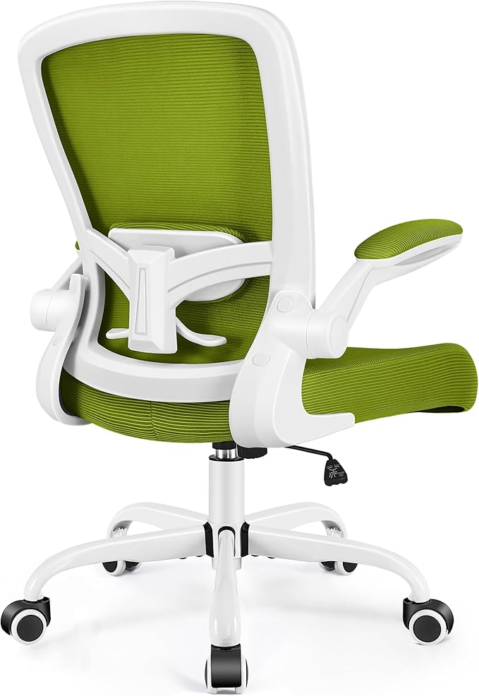 FelixKing Office Chair, Ergonomic Desk Chair Breathable Mesh Chairs Adjustable High Back Lumbar Support Flip-up Armrests, Executive Rolling Swivel Comfy Computer Chairs Home Office Avocado Green