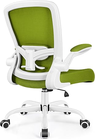 FelixKing Office Chair, Ergonomic Desk Chair Breathable Mesh Chairs Adjustable High Back Lumbar Support Flip-up Armrests, Executive Rolling Swivel Comfy Computer Chairs Home Office Avocado Green