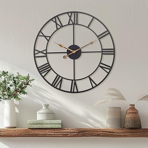 Miniatura 2 de Reloj de pared moderno de 14 pulgadas, funciona con pilas, reloj de pared grande analógico silencioso para decoración de sala de estar, dormitorio,