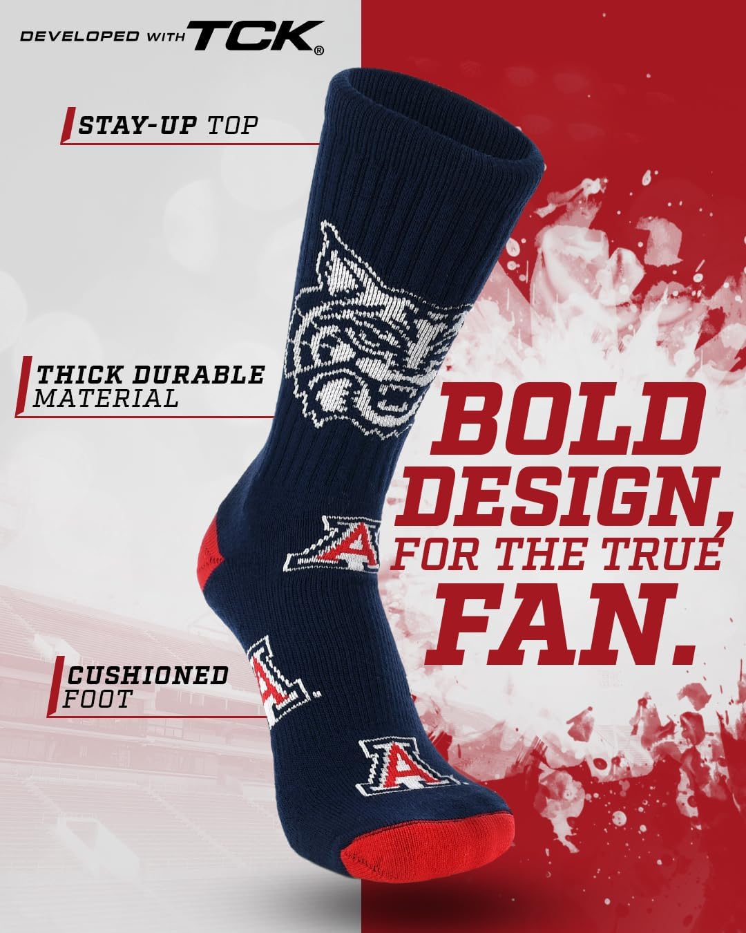 TCK Mayhem Crew Socks Calf Length Sock Mens Game Day Socks