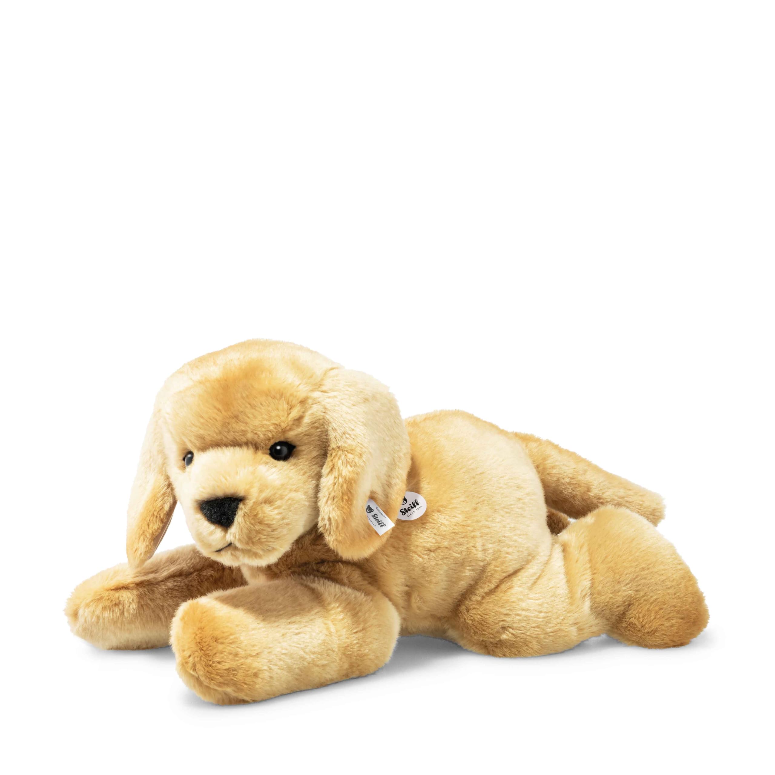 Steiff Heavenly Hugs Henny Dog cuddly toy, cute stuffed toy with plastic eyes, children, boys & girls, plush toy 50 cm, beige, 067433