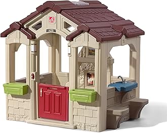 Step2Charming Cottage Playhouse for children | plastic playhouse for garden/outdoors | Includes kitchen, fireplace, picnic area, bell & accessories