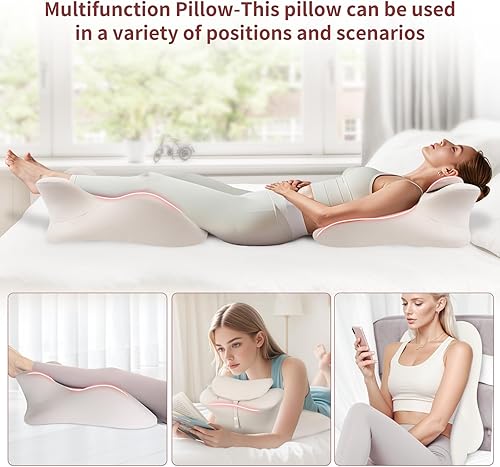 Miniatura 2 de Almohada ergonómica de espuma viscoelástica para adultos, almohada de cama para sentarse, alivio del dolor de espalda, cuello y piernas,