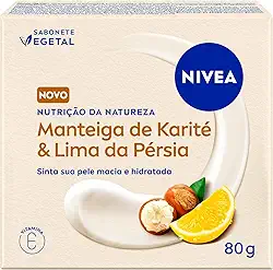 NIVEA Sabonete Vegetal Nutrição Da Natureza Manteiga De Karité & Lima Da Pérsia 80g - Pele limpa, macia e hidratada.