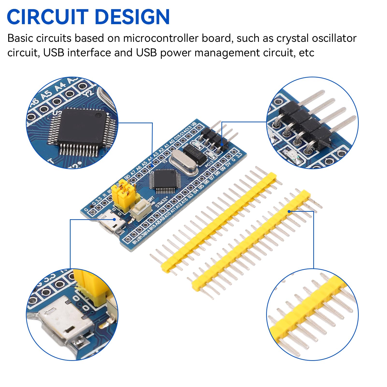 Kit 5 Schede STM32F103C8T6 - Scheda Di Sviluppo ARM Con USB E Interfaccia SWD - Foto 9