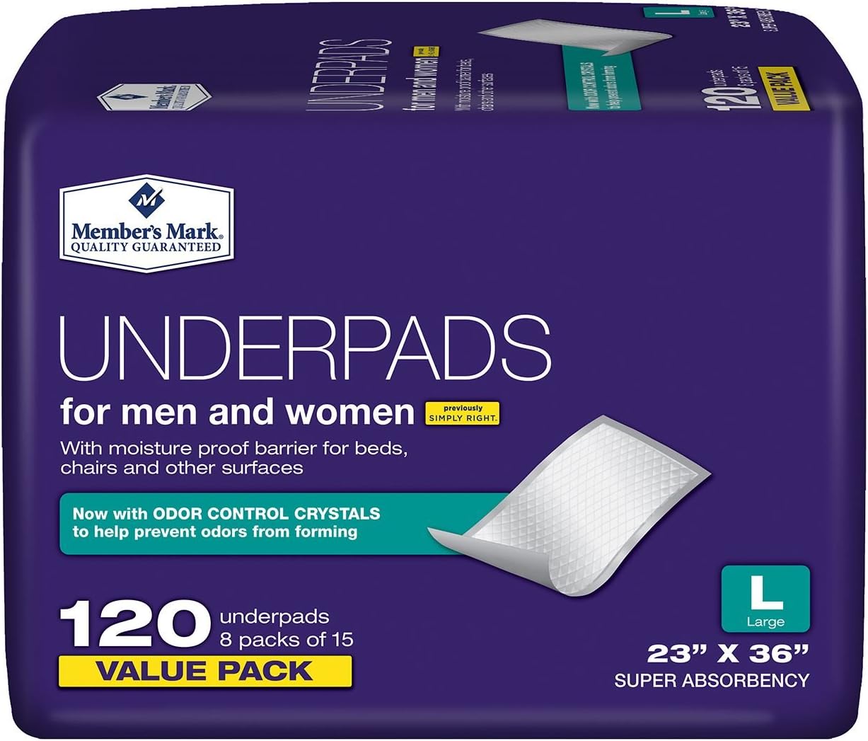 Member's Mark Waterproof Large Mattress Cover, 23 x 36 in, White, 120 Count