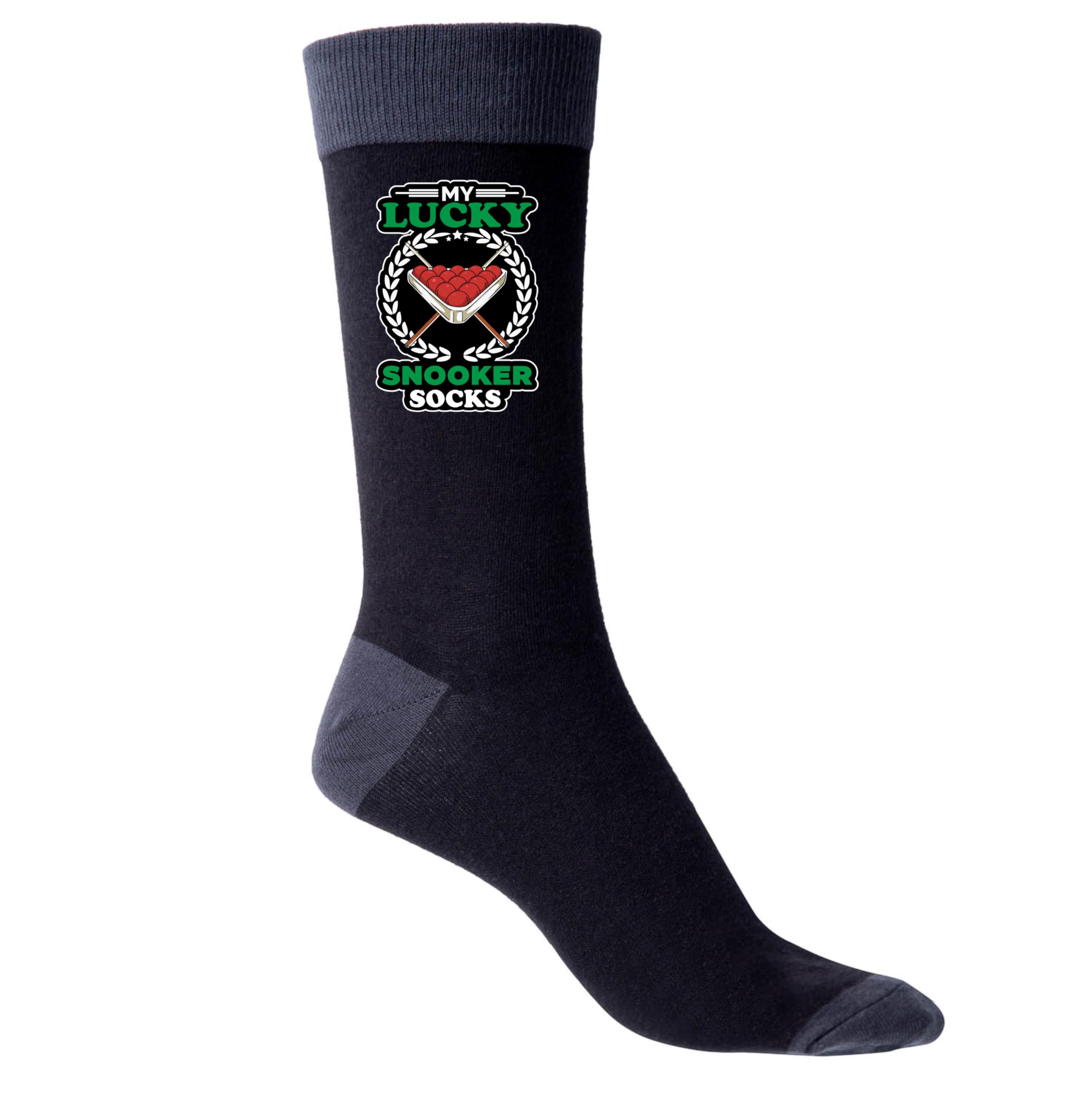 Print4u Men's Black My Lucky Snooker Socks – Funny Novelty Gift For Snooker Players – Snooker Fan Socks For – Birthday Fathers Day-Christmas Stocking Filler