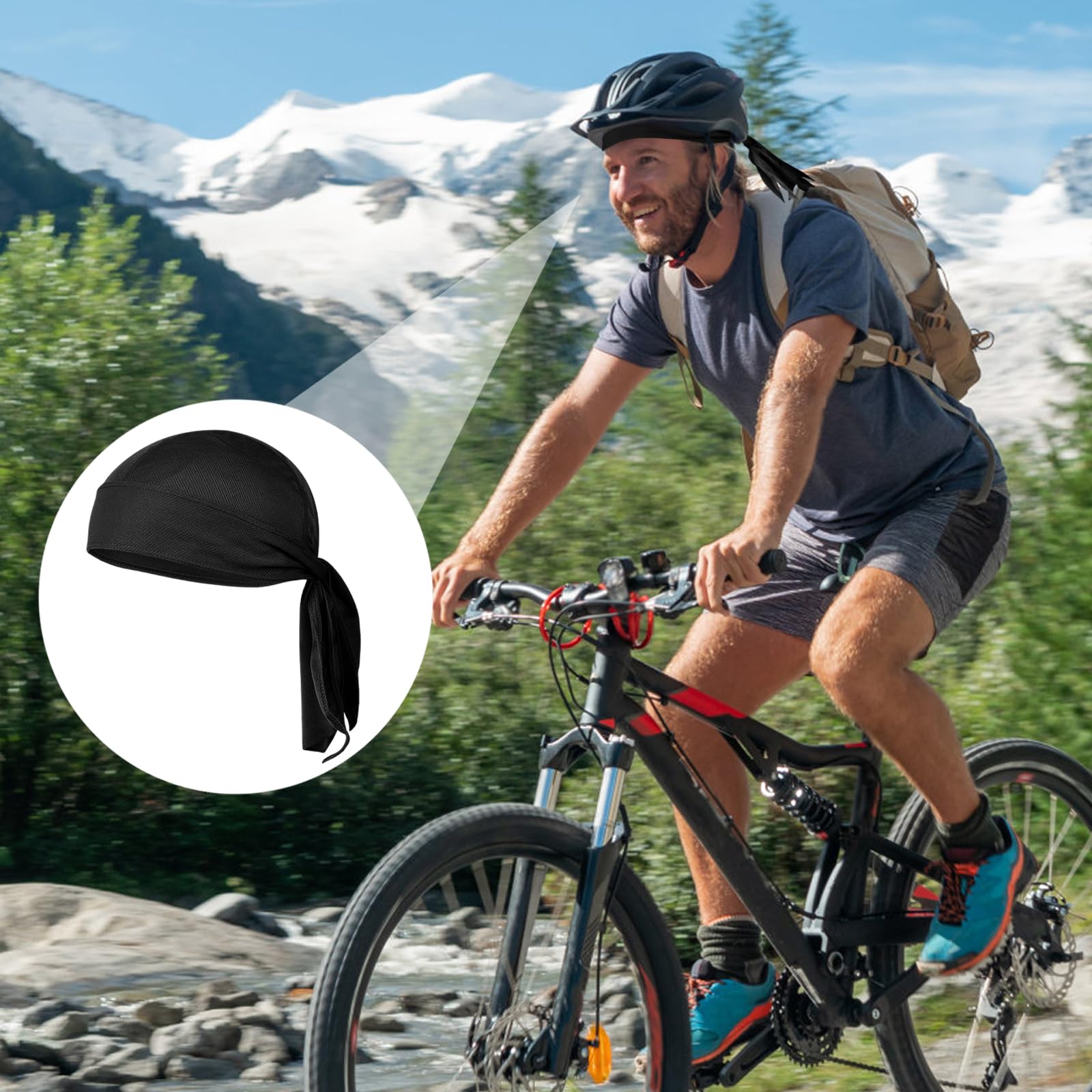 FUIPVGI Bandana para Hombre, 3 Unidades, Gorro de Calavera Transpirable de Secado Rápido, Protección UV para Ciclismo y Deportes, Estilo Pirata