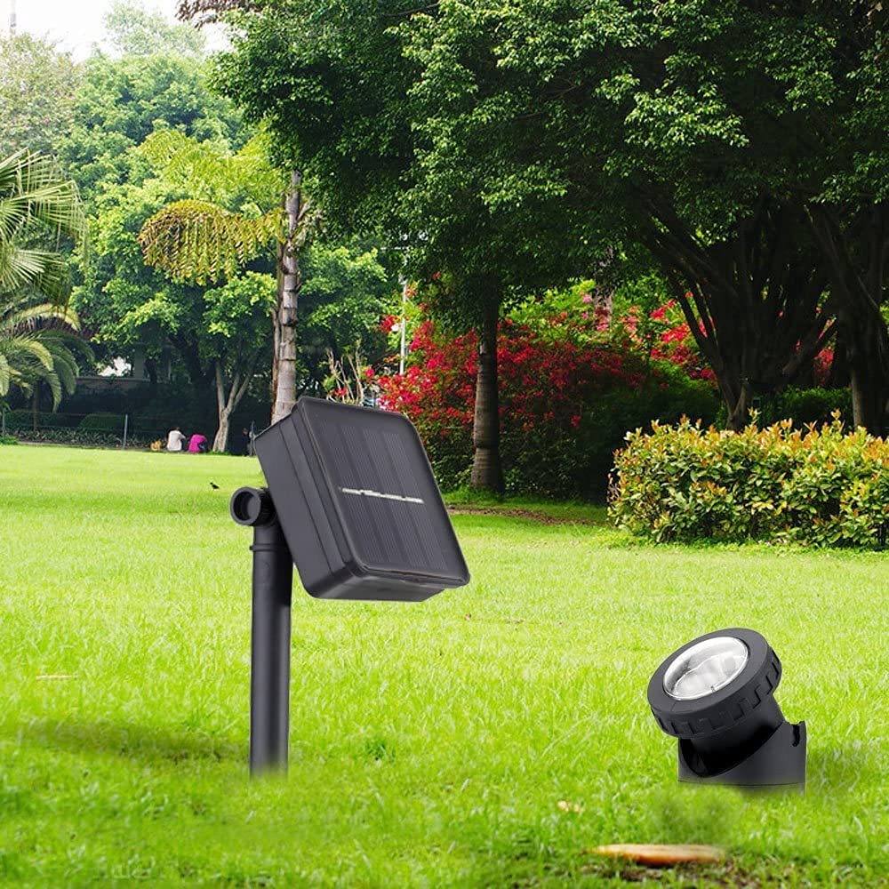Luce Solare Subacquea per Laghetto,KINGCOO Impermeabili 6LED Lampade Sommergibili Proiettore Faretto Faretto Acquario Luce per Giardino Piscina Cortile Paesaggio Illuminazione Esterna (Bianco)