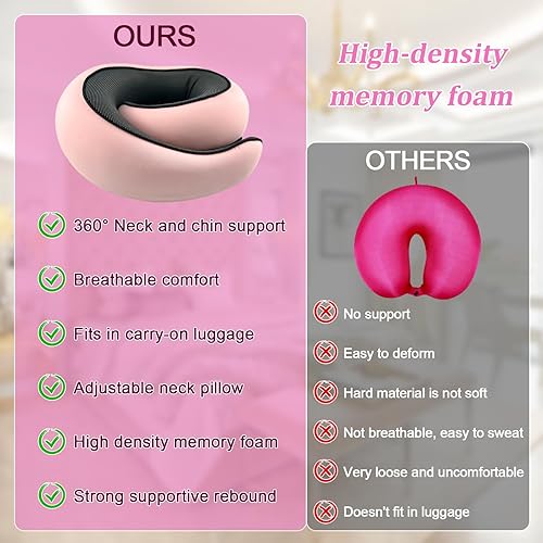 Vista 20 de Almohada de cuello avión, almohada de viaje, almohada de avión, almohada de viaje de espuma viscoelástica, almohada de cuello de viaje para aviones