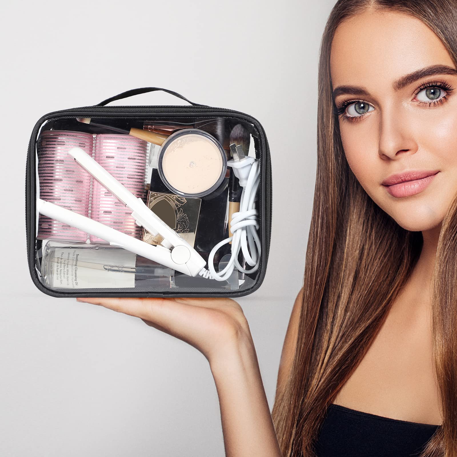 Sightor Transparente Make-up-Tasche, 2 Stück, TSA-zugelassen, Kulturbeutel, Flugreise, Kosmetiktasche, Quartgröße, PVC, Reise-Kulturbeutel für Damen und Herren