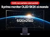 LG UltraGear OLED 45GX950A Monitor Gaming 45" 5K2K (5120x2160), 21:9 Curvo, 165Hz, Dual Mode, 0,03ms (GtG), Speaker Stereo 10W, G-Sync, FreeSync Premium Pro, HDMI 2.1, DisplayPort 2.1, USB-C, Nero - 2