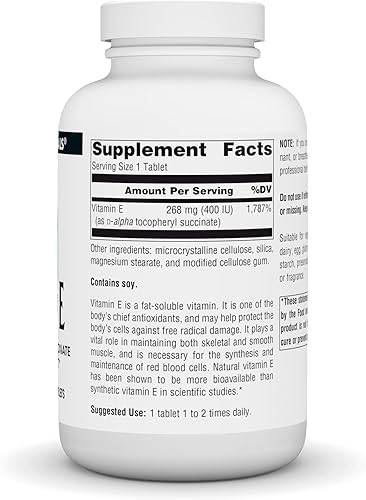Miniatura 2 de Source Naturals Vitamina E, 400 iu Antioxidante soluble en grasa - 250 Tabletas