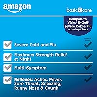 Vista 3 de Yaxa Basic Care Jarabe nocturno para resfriado severo y gripe, medicamento líquido de máxima fuerza, alivio multisíntoma, para adultos y niños