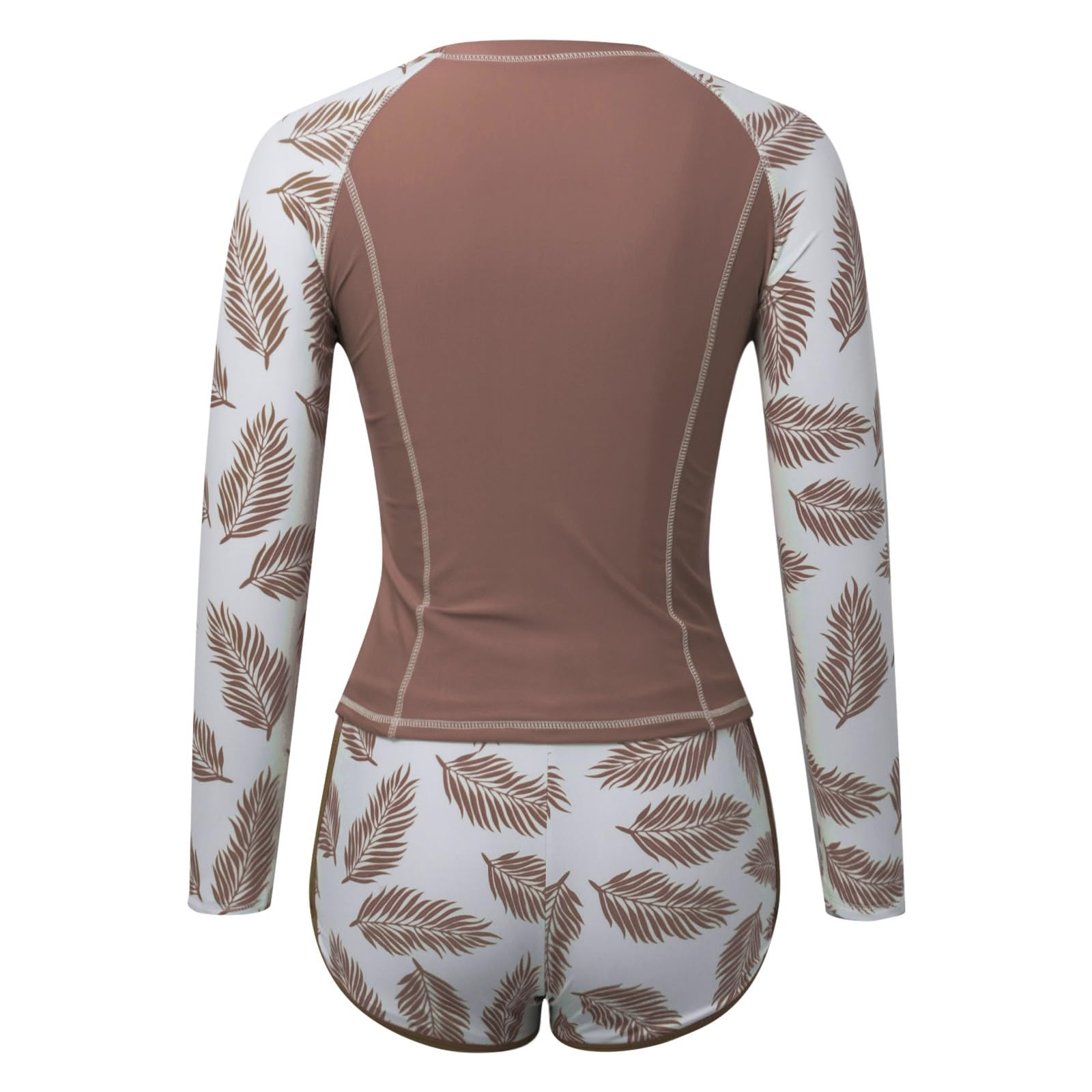 Generisch 2-teiliger Damen-Rashguard mit integriertem BH Badeanzüge mit UPF 50+ Boyshort-Hose