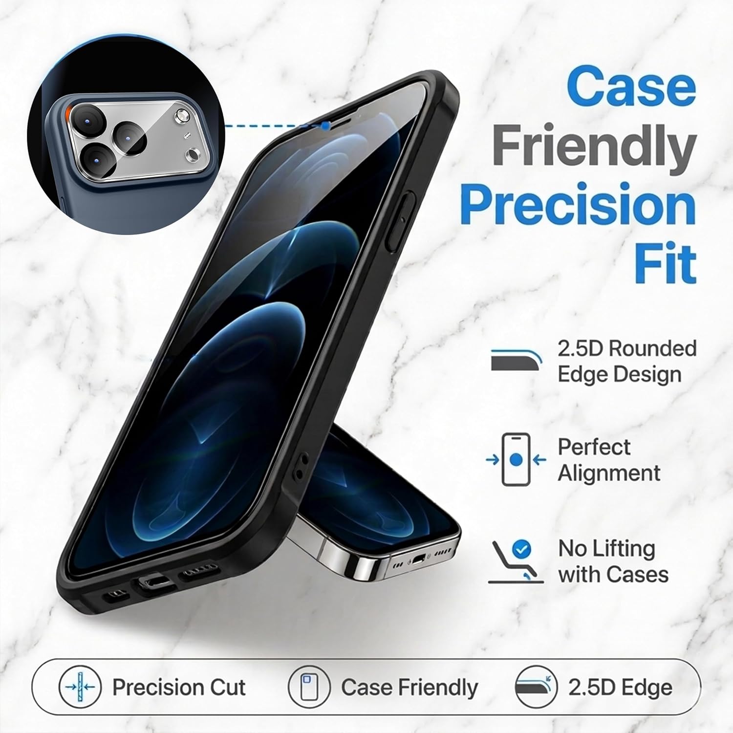 High-Strength 9H Tempered Glass Privacy Screen Protector & Camera Lens Protector for iPhone 17 Pro Max with Easy Installation Tray & Tools, Anti-Spy HD Glass Protector, Anti-Scratch & Anti-Fingerprint
