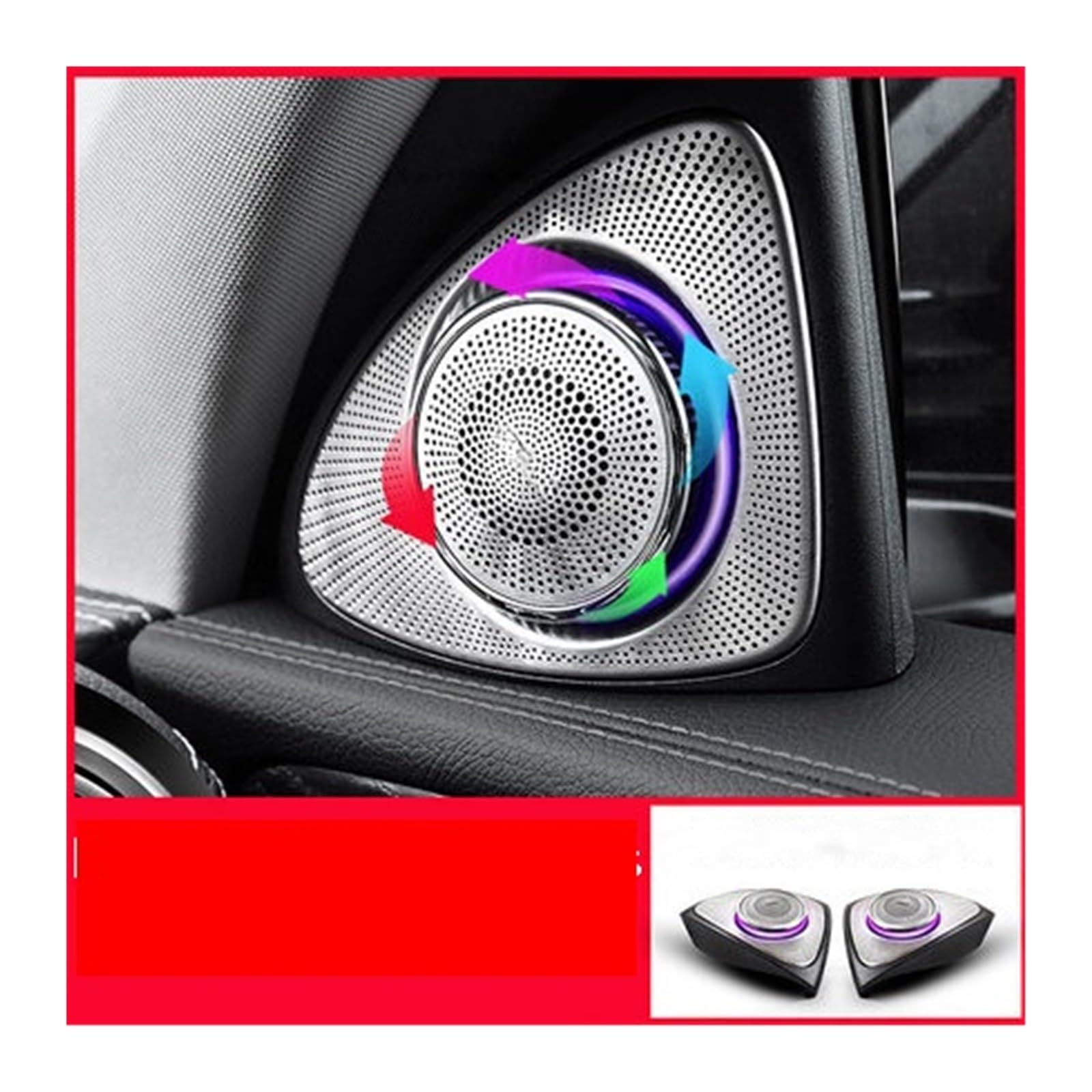 XCZPRKMXY Car 3/7/64 Colors Led Ambient Light 3D Rotary Tweeter Speaker Compatible with Benz A/C/E/S/GLC Class W205 W213 X253 W222 W177 C200 E200L(GLC Class 3 Colors)