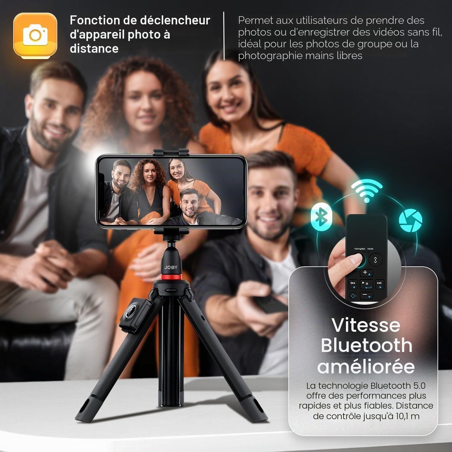 TNP Télécommande Bluetooth pour iPhone iPad – Trackpad Media Presenter iOS Mac Android PC