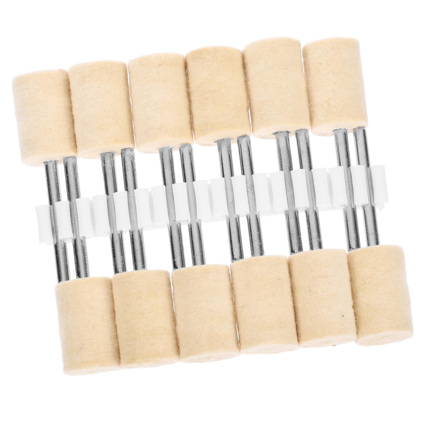 BELLIFFY 12mm Wool Felt Polishing Wheel Drill Bits for Soft Buffing 1/8'' Shank 12pcs Set Jewelry Polisher Tool Polishing Bits for Watch and Metal