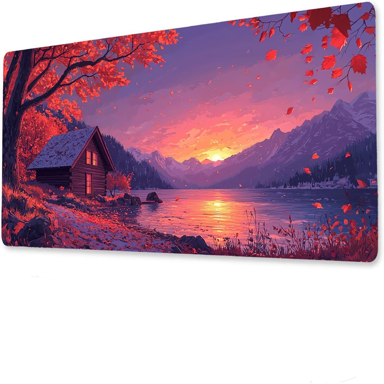 Podkładka pod mysz górską matowa, podkładka pod mysz do gier XXL 1200 x 600 x 5 mm, podkładka na biurko dla graczy, bardzo duża bezszwowa mata na stół dla graczy, antypoślizgowa podstawa, wodoodporna