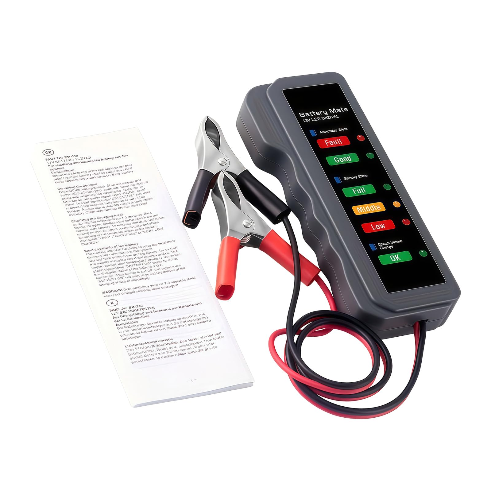 Kaeltsyn Stable 12V Battery Diagnostic Tool With Fault Detection Health Monitor For Vehicle Maintenance & Repair Guide Acid Tester