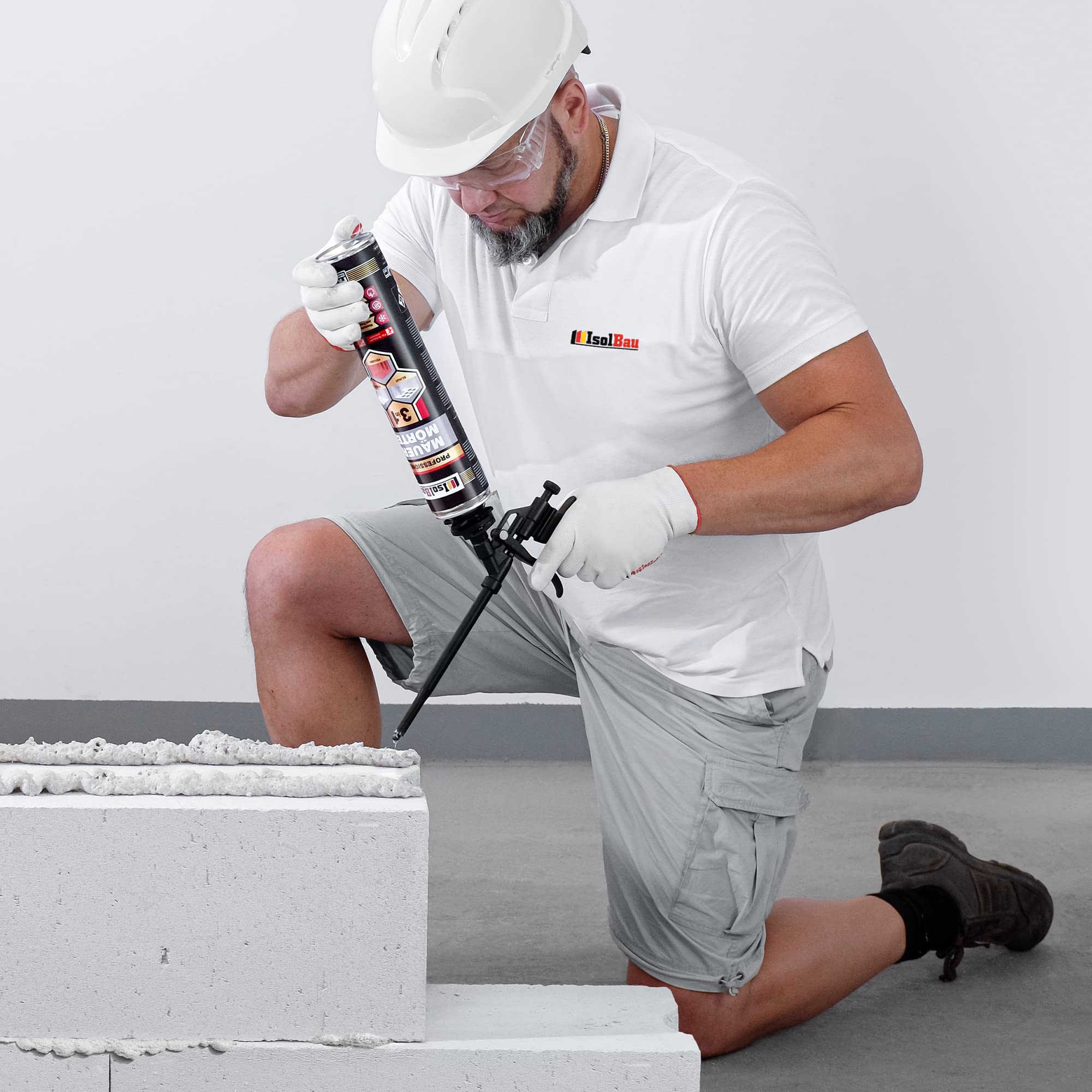 Isolbau Mauermörtel 4 x 750ml Pistolenschaum Montageschaum Klebeschaum 3 in 1 PU-Mörtel
