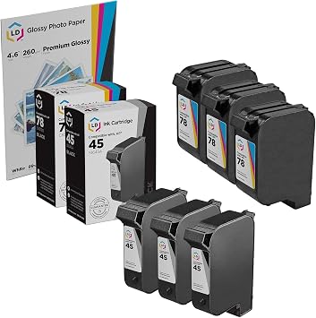 Amazon.com: LD - Cartucho de tinta remanufacturado para HP 78 HP 45 (3  negro, 3 colores, 6 unidades) : Productos de Oficina