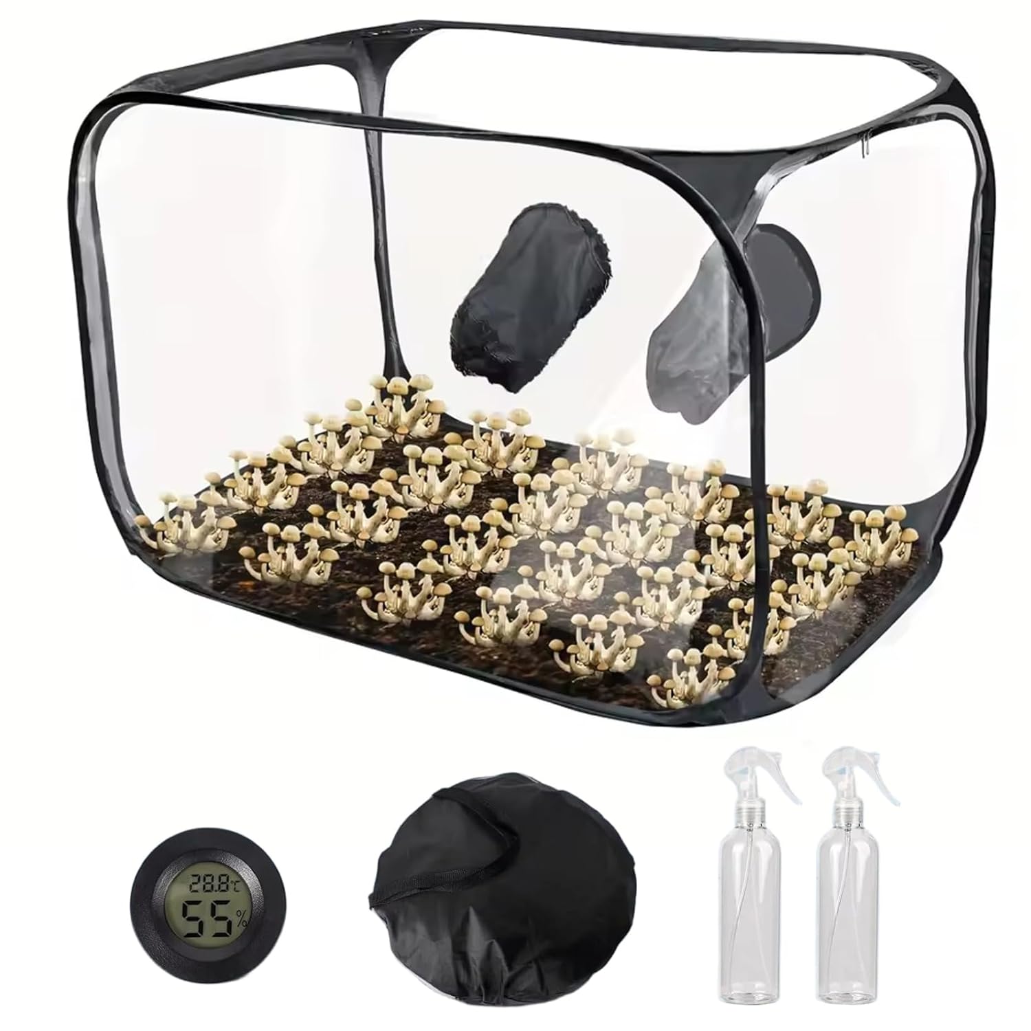 Still Air Box for Mushroom Growing 38x20x25 Inch Transparent Mushroom Grow Tent with Observation Window Clean Air Workstation