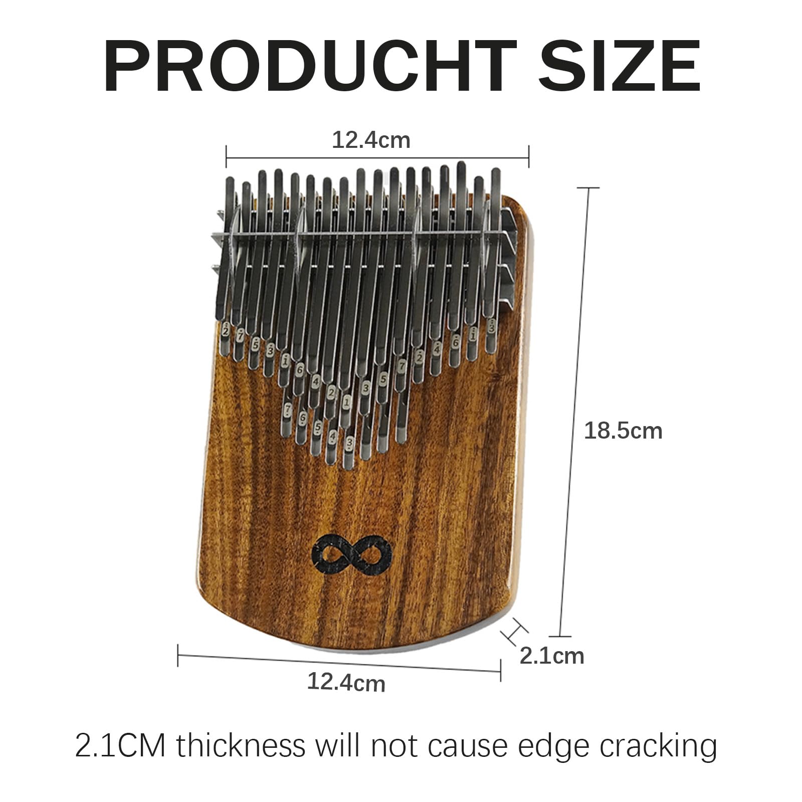 Kalimba Daumenklavier 42 Tasten - Tragbares Fingerpiano mit Stimmhammer, Anleitung & Tasche, Ideales Geschenk für Anfänger & Profis, Massives Akazienholz