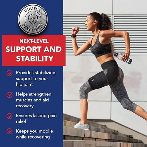 Miniatura 2 de Soporte estabilizador de cadera desarrollado por doctor, alivio del dolor de ciática, síndrome de piriformis y dolor del nervio ciático, compresión