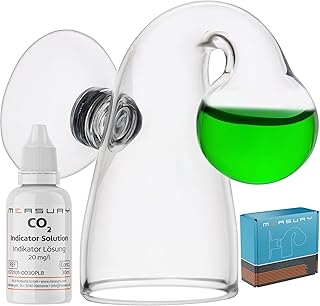 Measury CO2 Dauertest Aquarium mit 30 ml Testflüssigkeit 20 mg/l, CO2 Test Aquarium Drop Checker, CO2 Tester