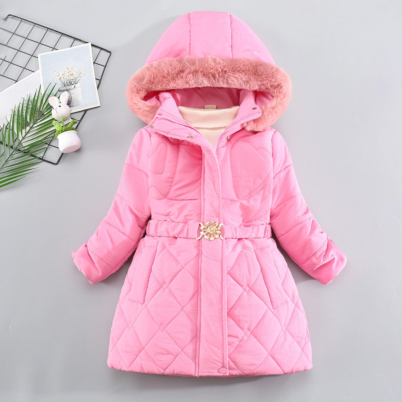 Abrigo de invierno para niños y niñas pequeños, chaqueta con capucha, forro polar grueso, resistente al viento, con cremallera, ropa de abrigo cálida