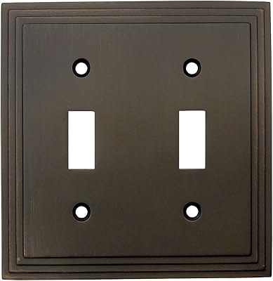 Cosmas 25033-ORB Oil Rubbed Bronze Double Toggle Switch Plate Switchplate Wall Cover