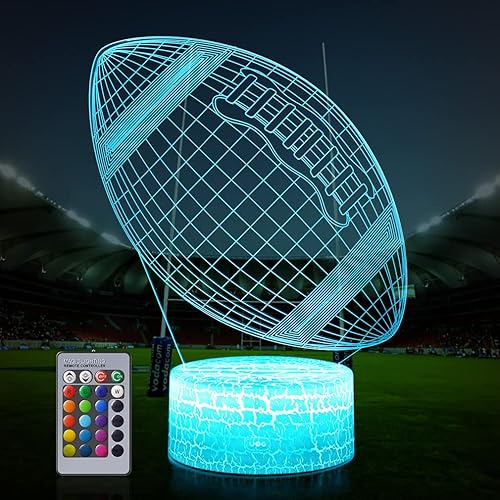 Lámpara 3D deportiva con control remoto y táctil, varios modos de color y intermitentes y brillo ajustado, USB y pilas, los mejores regalos para