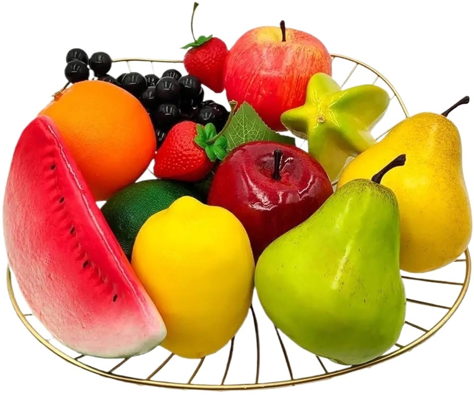 MZSKLW Fake Fruit Artificial Fruit (12 Pcs) Lifelike Simulation For Home Decoration Mix Fruits Set Apple Lemon Display Props Dinning Table Decor