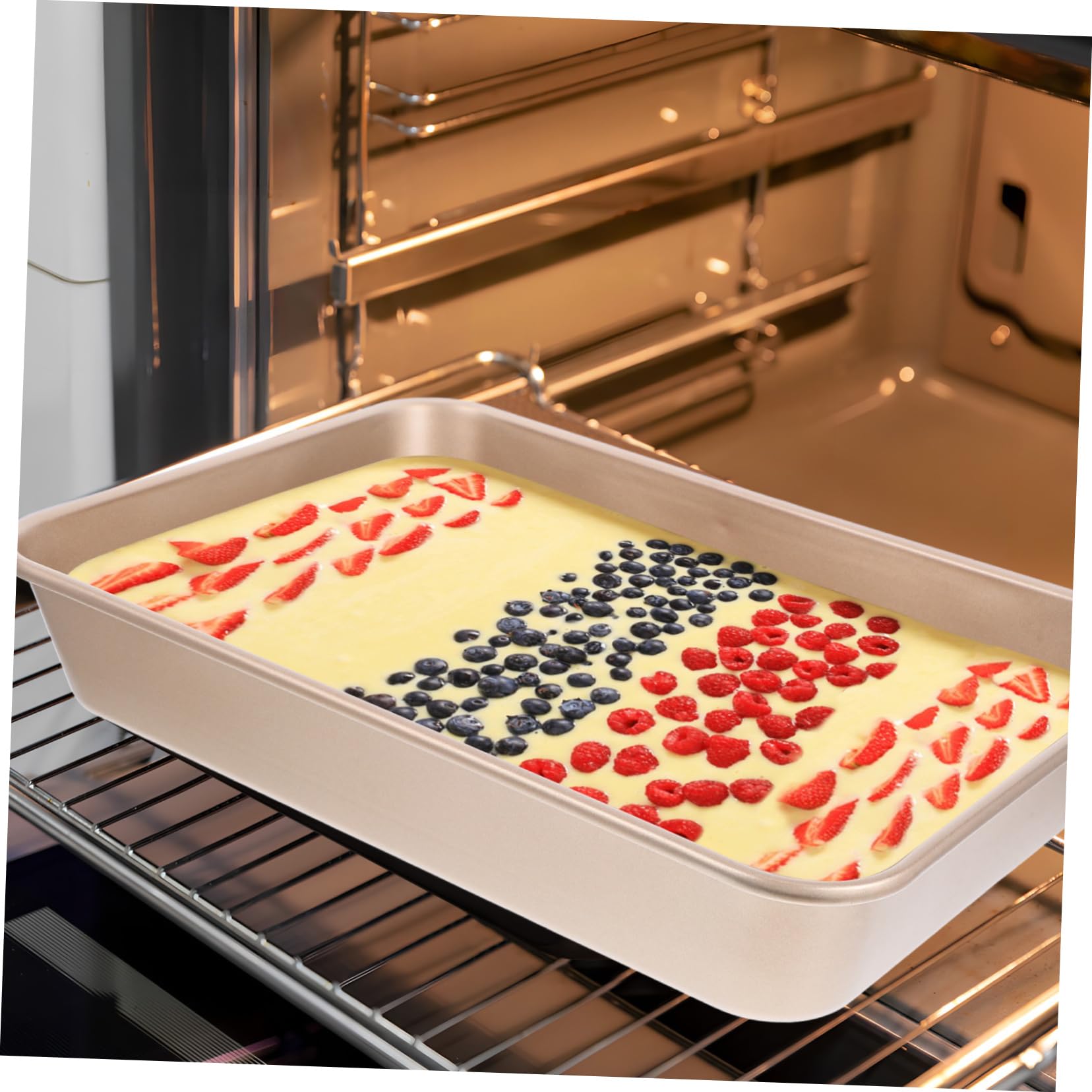 ULTECHNOVO 3pièces Moules à Pâtisserie Rectangulaires Tôle Acier Antiadhésifs Pour Biscuits Lasagnes Pain