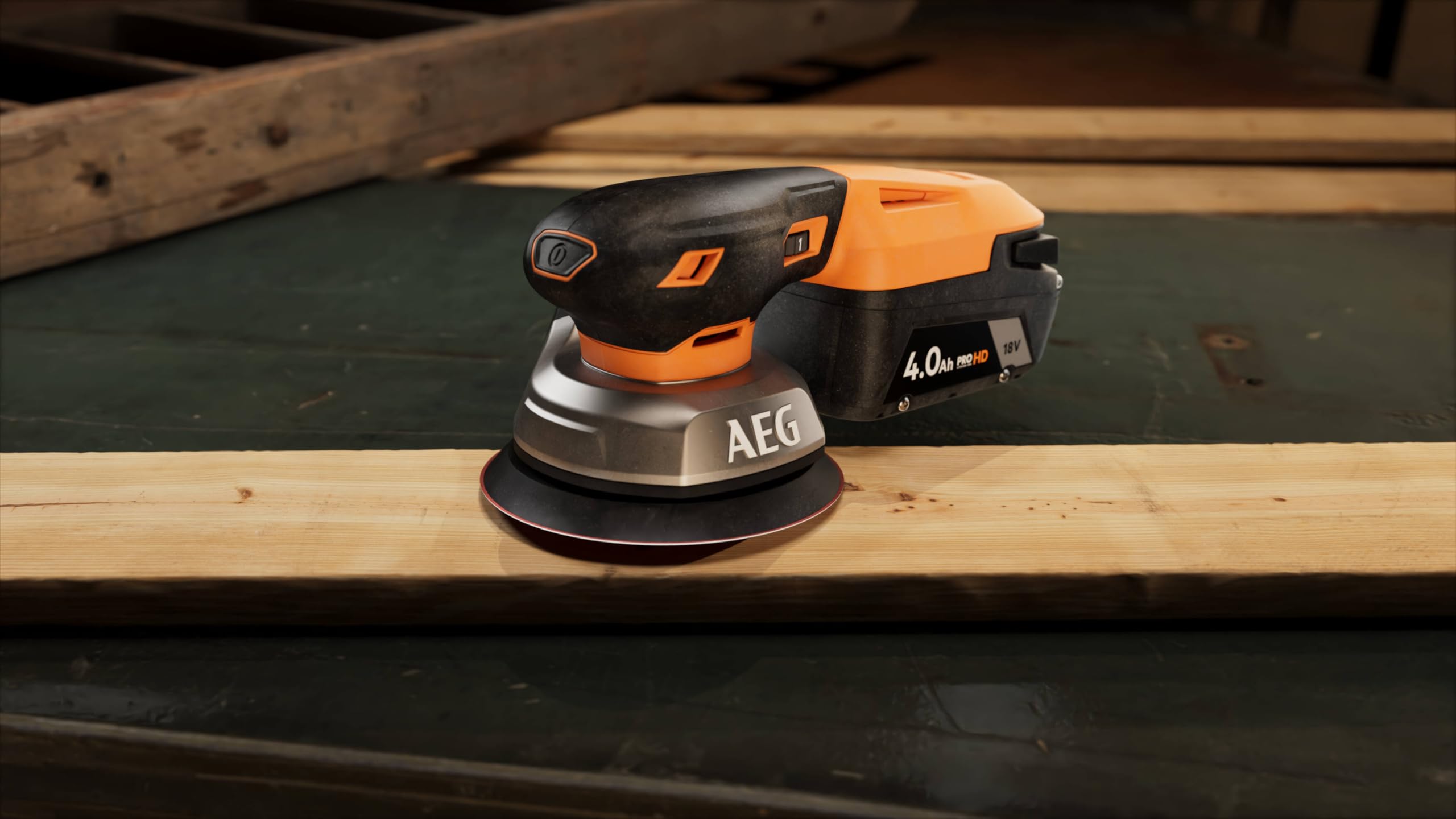 AEG - Ponceuse excentrique diamètre 125 mm 18V SUBCOMPACT BRUSHLESS, 7000 à 11000 osc/min, diamètre d'oscillation 2,4 mm, sans batt. ni chargeur, en carton.
