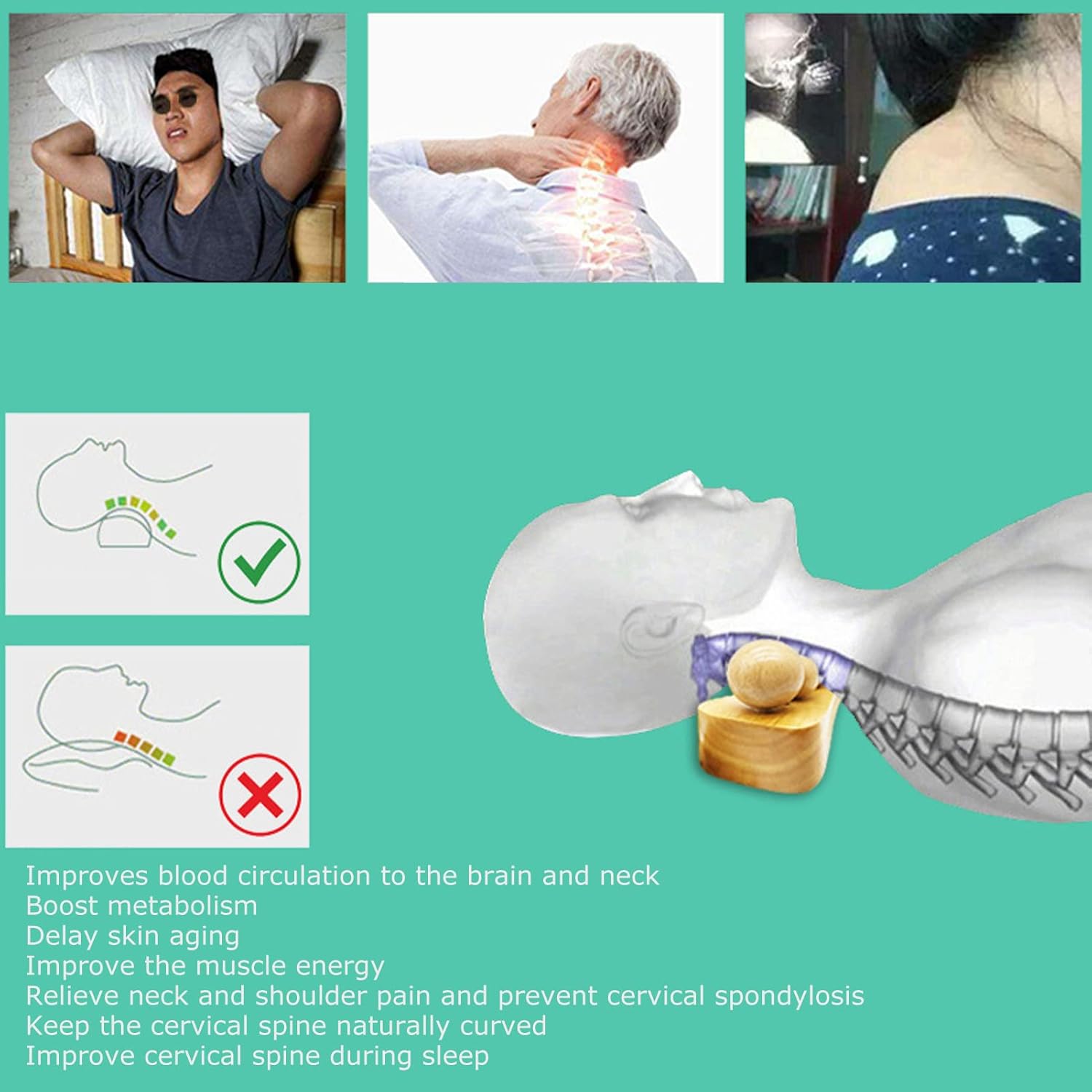 Psoas Muscle Release and Deep Tissue Massage Tool with 6 Massage Heads