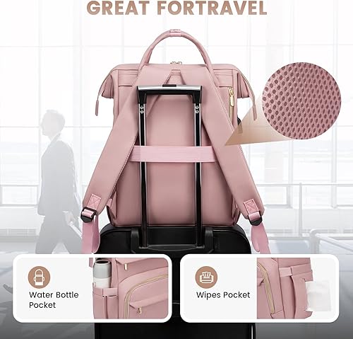 Miniatura 107 de LOVEVOOK Mochila para laptop para mujer, mochila para mujer a la moda, Negro, 15.6 pulgadas