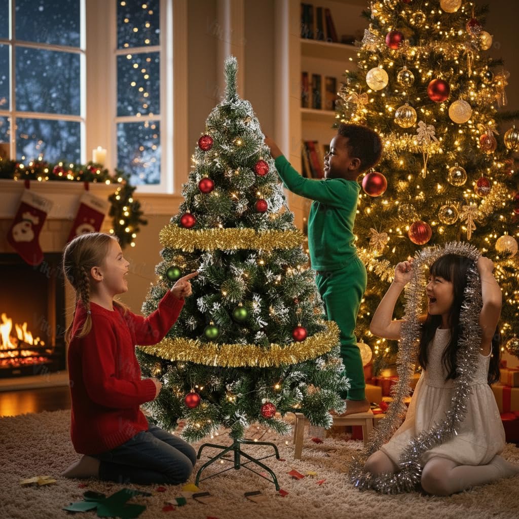 VikriDA 6.5ft Artificial Snow Pine Christmas Tree -4 VikriDA 6.5ft Artificial Snow Pine Christmas Tree -4