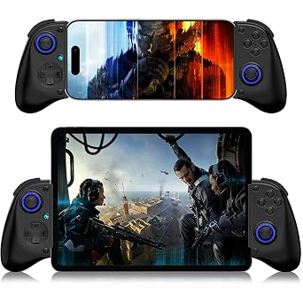 Phone Controller for iPhone, iPad, Android Phone, Tablet, PC, Switch 2, Mobile Game Controller with Hall Trigger, Turbo, Programming, Vibration, Wireless Handheld Gamepad Play Streaming, Cloud Gaming