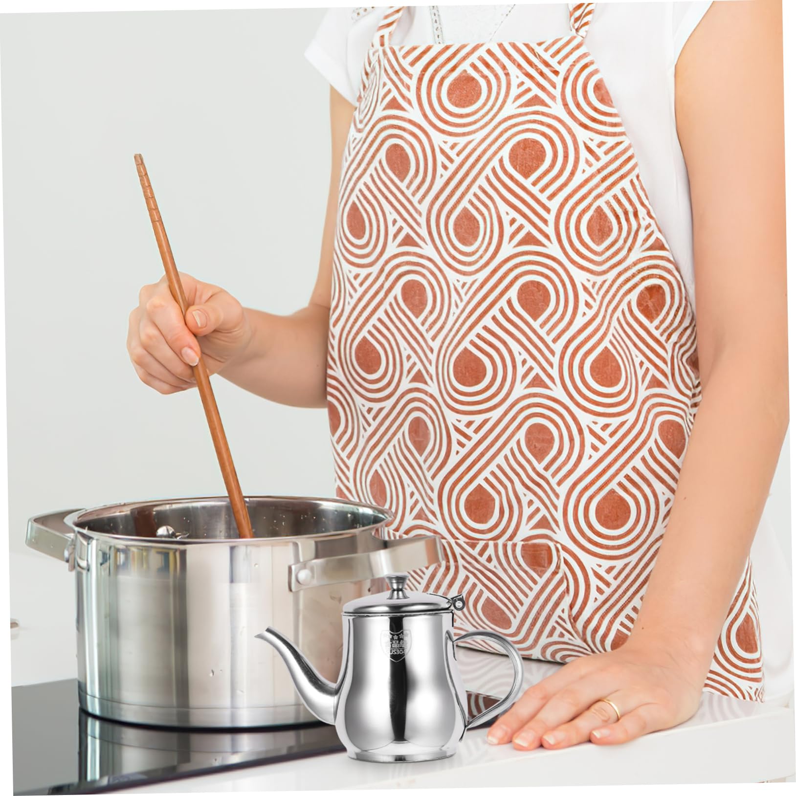 Filtro de Aceite de Cocina de Acero Inoxidable 13oz Plata | Separador de Grasa para Sopa, Filtración en Cocina, Reciclaje de Aceite y Limpieza Sencilla