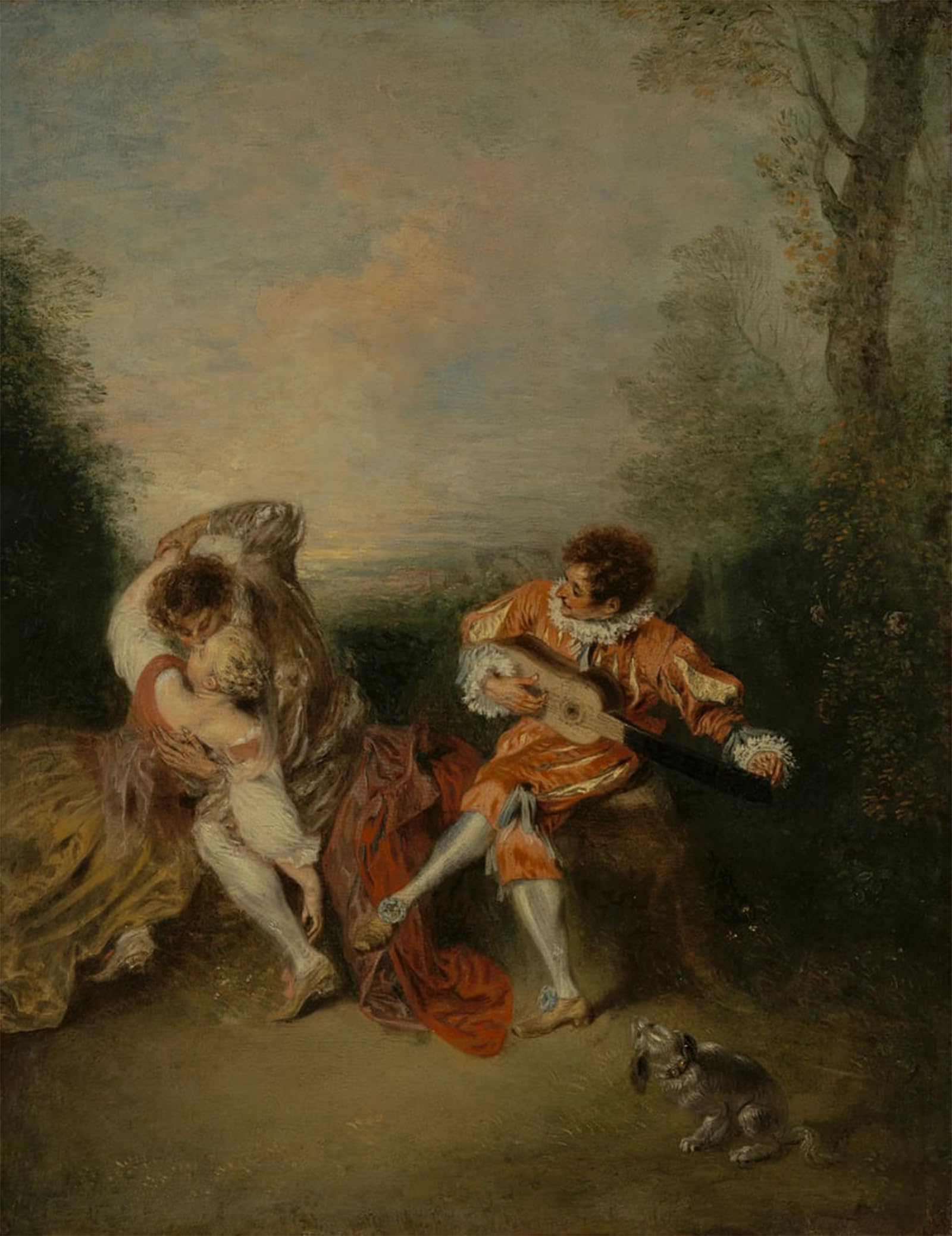 Serendipitp No Frame Retro Picture Poster Wall Art Pictures Painting The Surprise By Jean Antoine Watteau Wall Art Canvas Print For Wall Decor 60X90cm