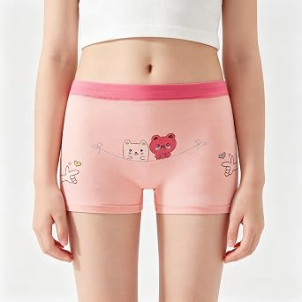Girls Cotton Underwear Soft Boy Shorts Kids Boxer Briefs Panties(Pack of 5)