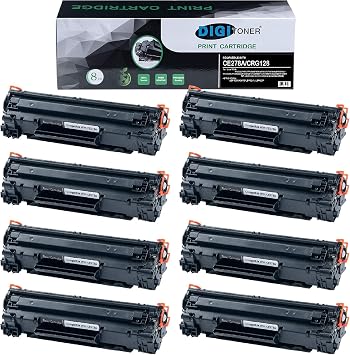 Compatible CE278A CRG128 CRG126 Toner Cartridge CE278A CRG128 CRG126 High Yield Toner Cartridge Replacement for HP Laser Printer Black [8 Pack]